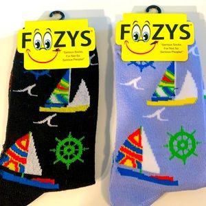 Foozys Socks 2 pair, Item#143 Sail Boats